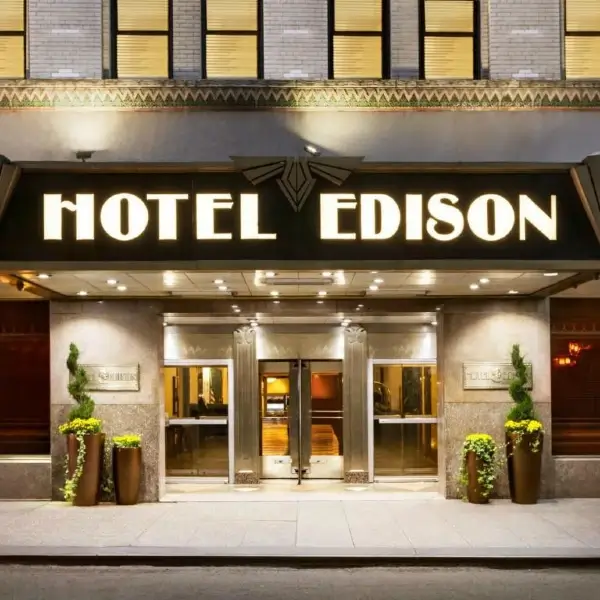 Hotel Edison Exterior and Room