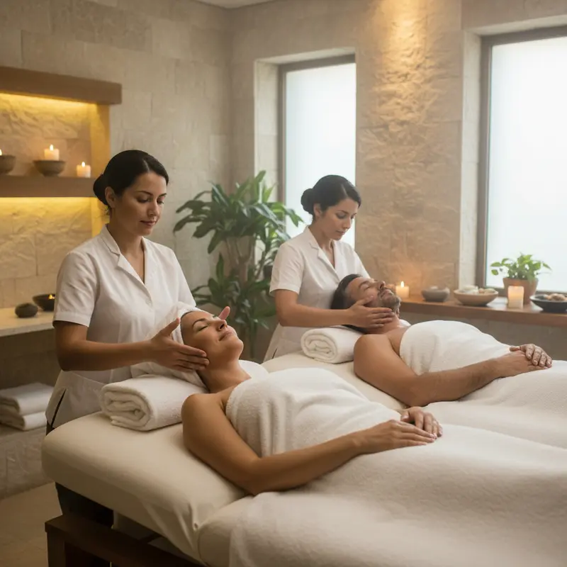 אישה ישראלית נהנית מטיפול ספא מרגיע.