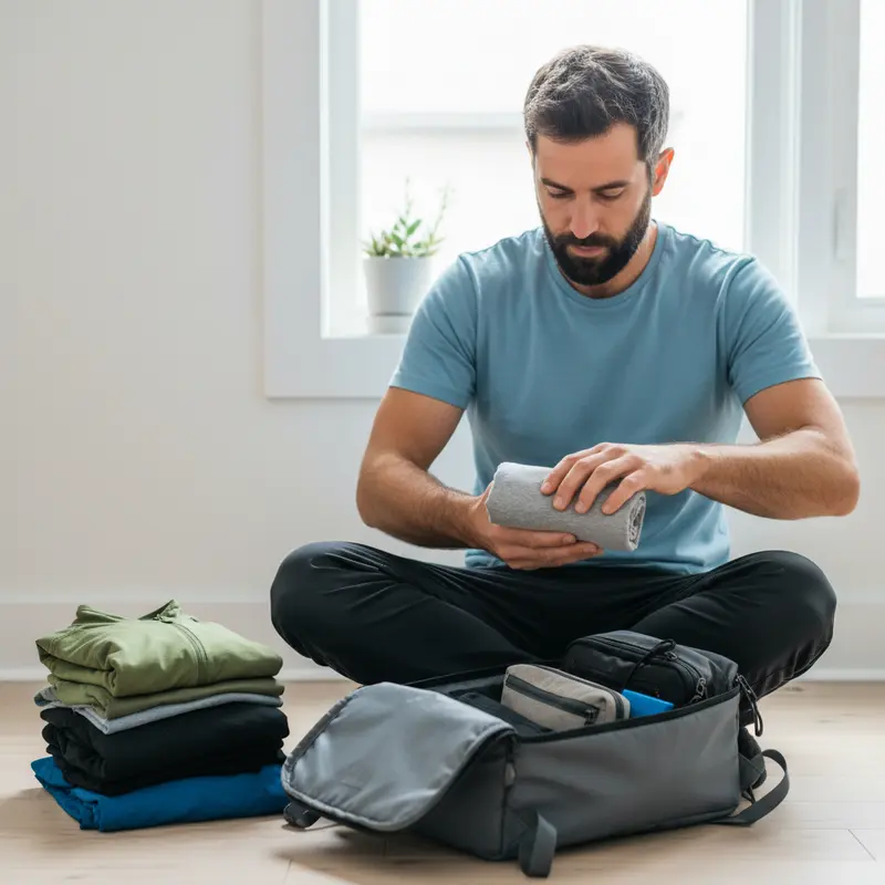 ישראלי גולל בגדים בשיטת הקיפול החכמה.