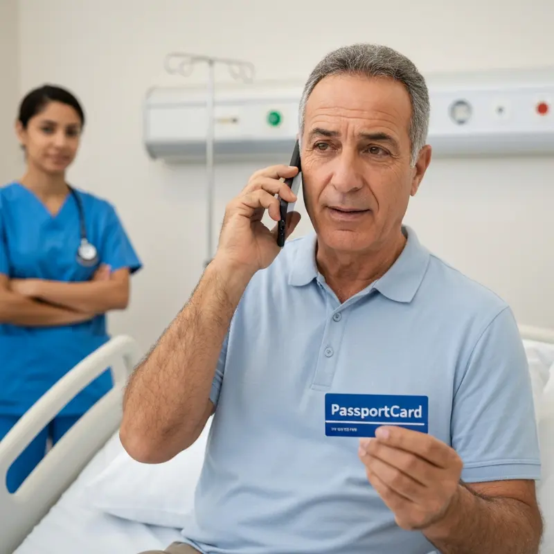 ישראלי מבוגר משוחח עם נציג ביטוח בחו