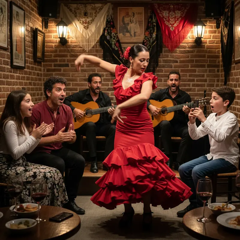 ישראלים במופע פלמנקו במדריד.