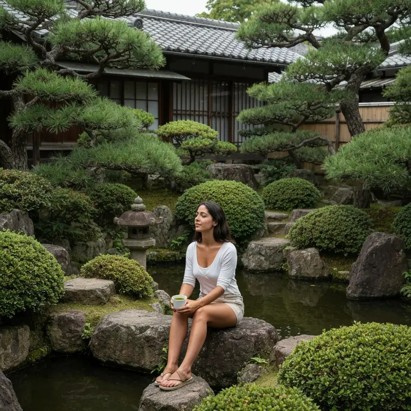 מטייל ישראלי מתפעל מגן יפני שקט ושליו