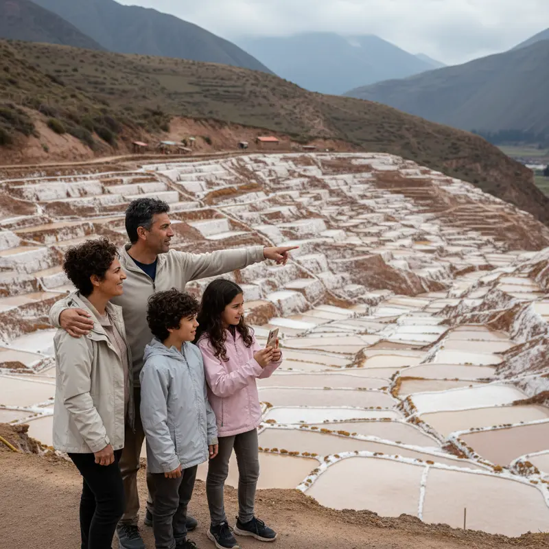 מטיילים ישראלים חוקרים את מכרות המלח של מאראס.