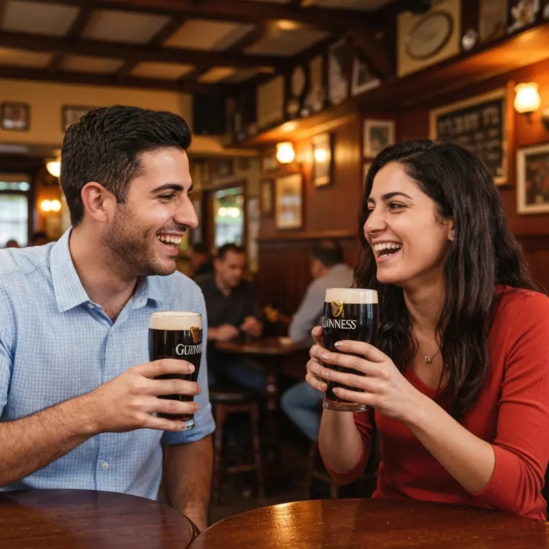 מטיילים ישראלים נהנים מפאב אירי אותנטי