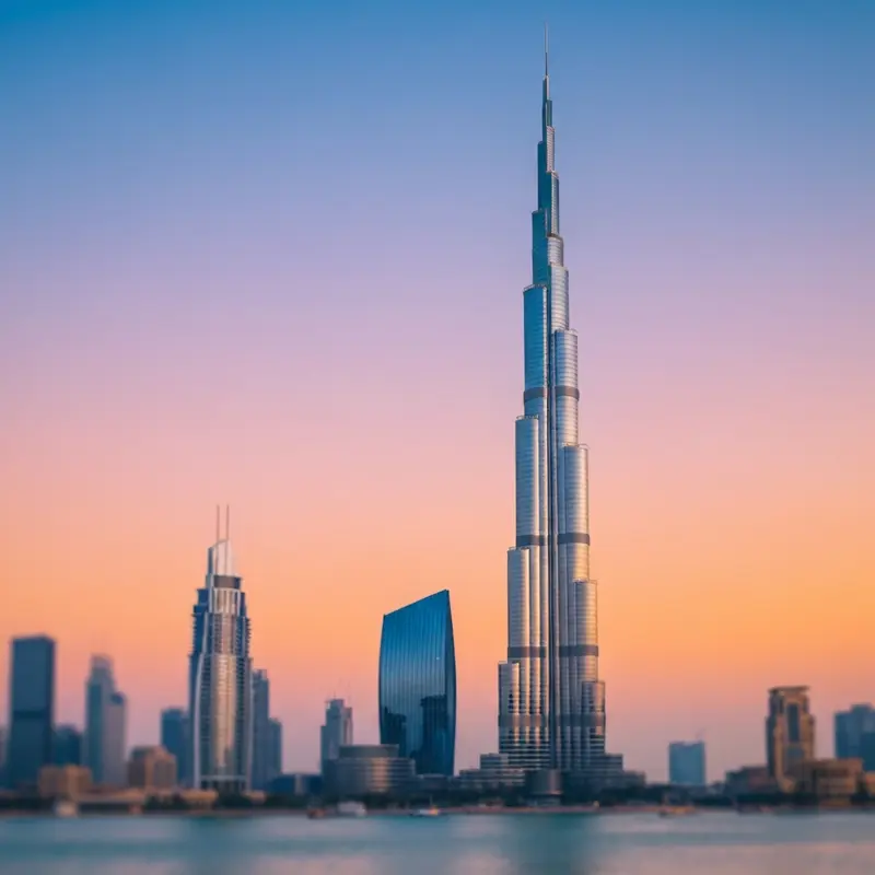 קו הרקיע המרשים של דובאי עם מגדלים גבוהים