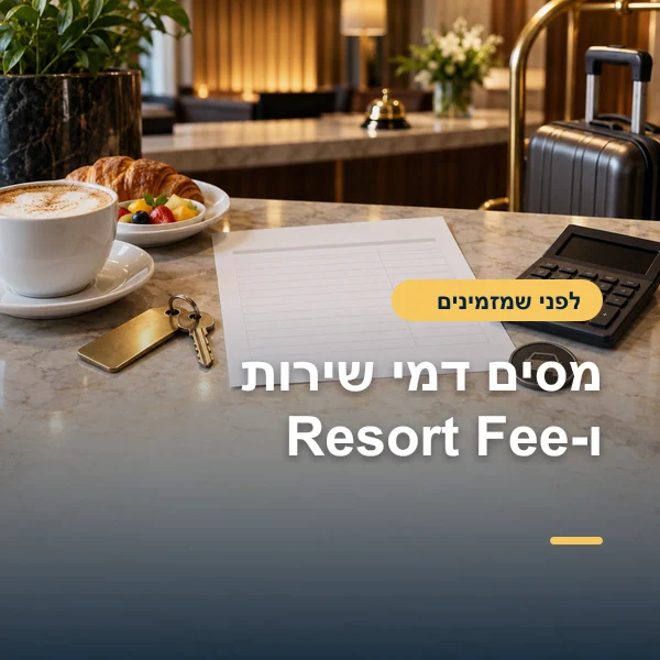 ארוחת בוקר, חשבון ריק ומחשבון על דלפק הקבלה של מלון